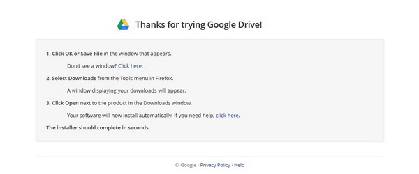 Aide à l'installation de Google drive