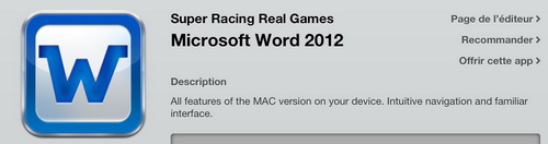 Microsoft Word 2012 pour ipad et iphone
