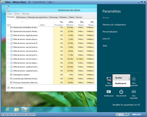 Installer Windows 8 Release Preview avec VMware player