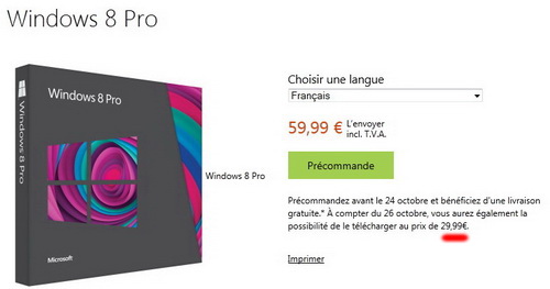 Windows 8 Pro à moins de 30 euros