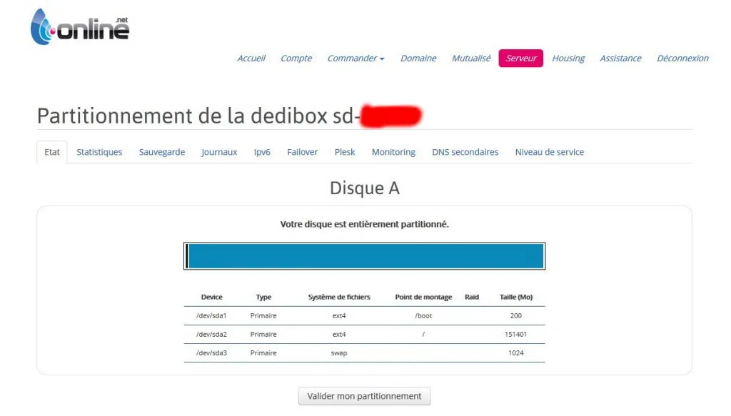 Configuration et installation d'une Serveur Dedibox SC : Préparation de la machine