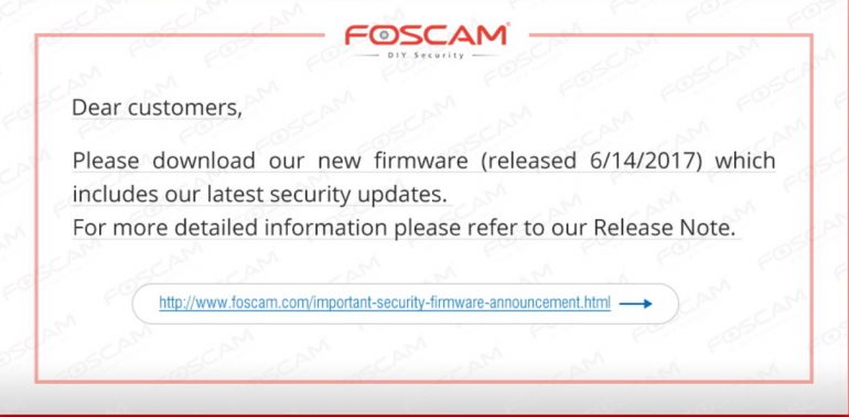 Correction des bugs de sécurité Foscam
