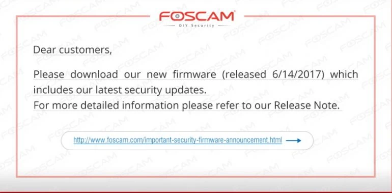 Correction des bugs de sécurité Foscam