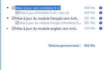 Mise à jour vers Antidote 9 v5