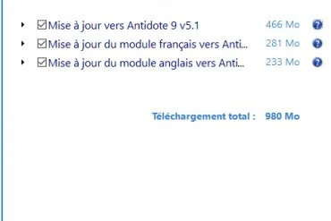 Mise à jour vers Antidote 9 v5.1