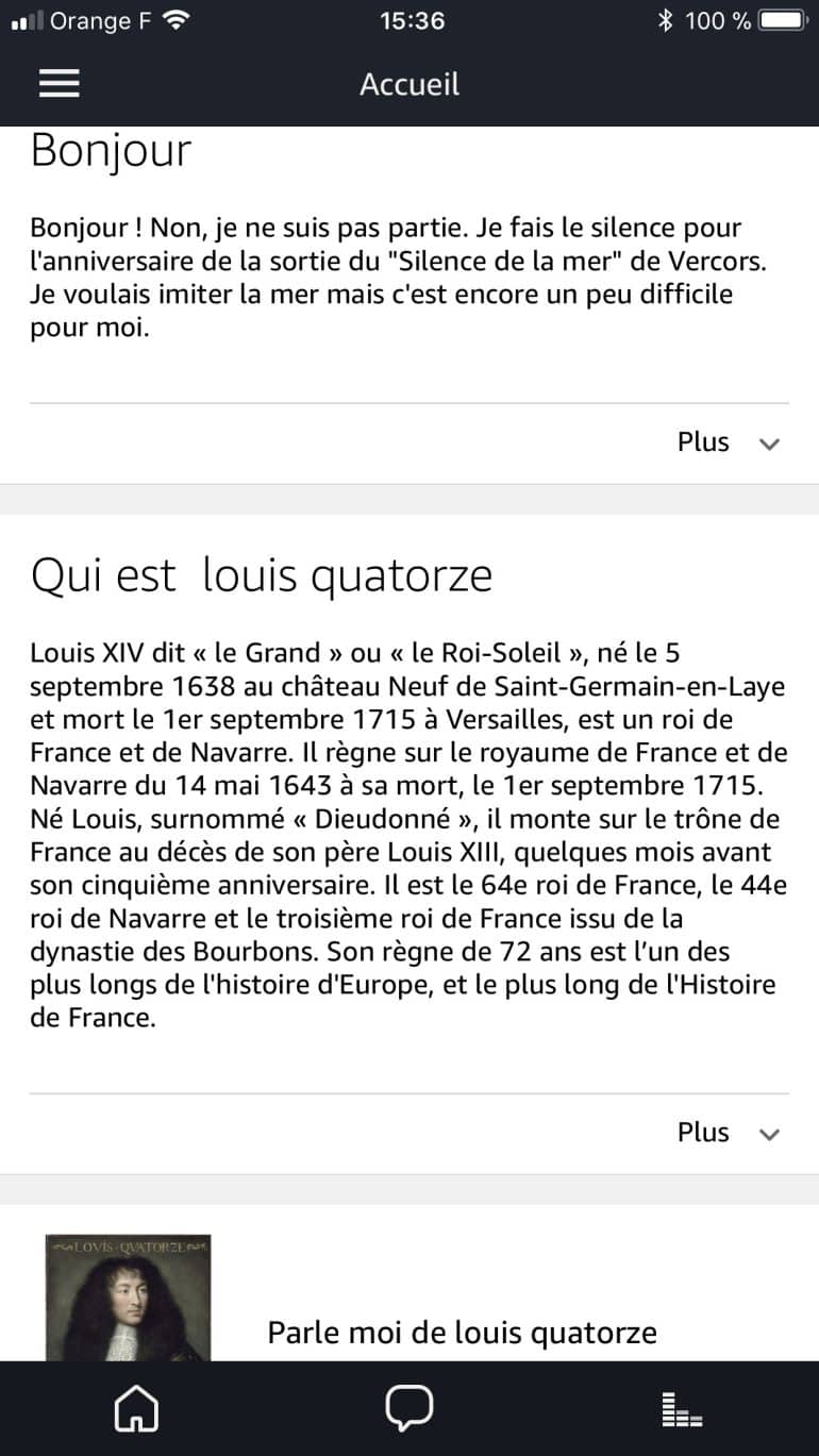 Amazon Echo Alexa France IOS