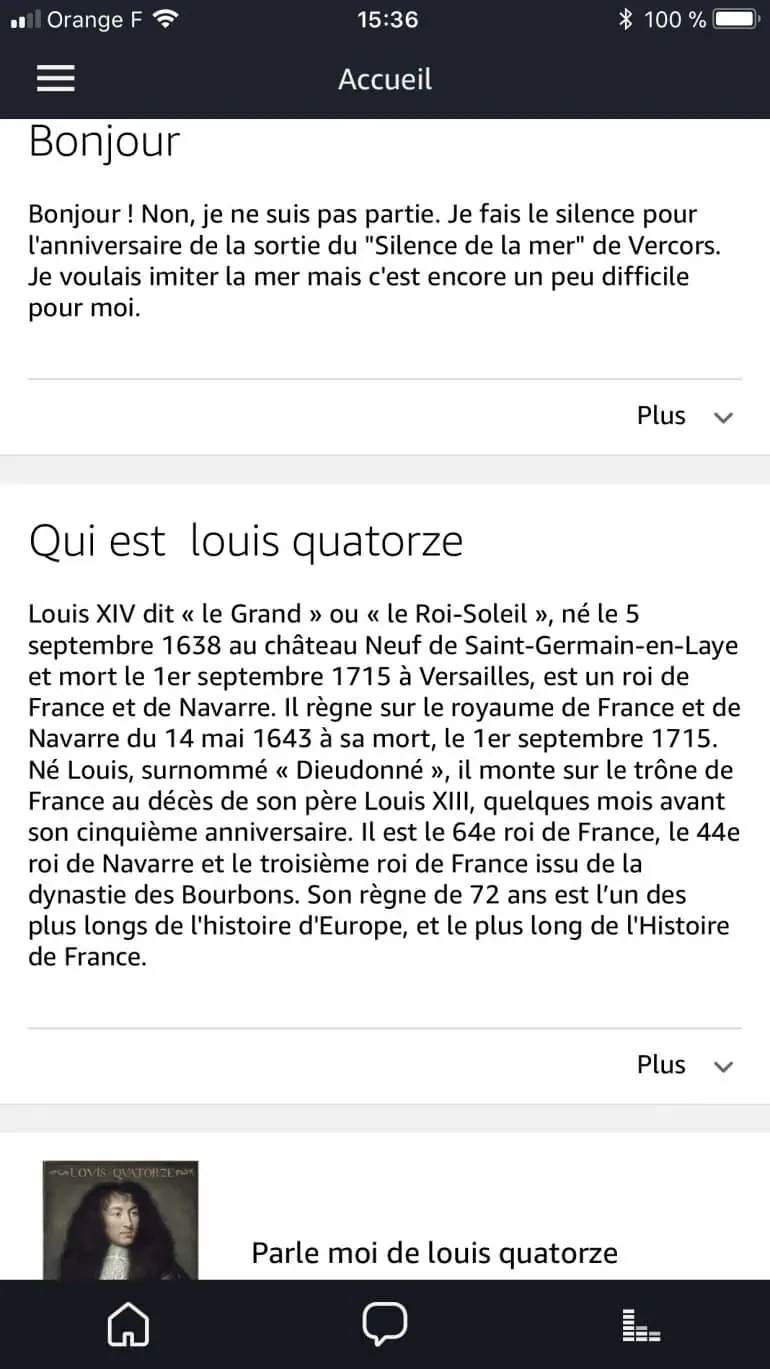 Amazon Echo Alexa France IOS