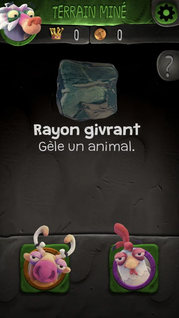 Ecran de controle sur le smartphone pour Frantics