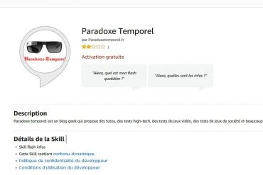 ParadoxeTemporel sur Alexa d'Amazon