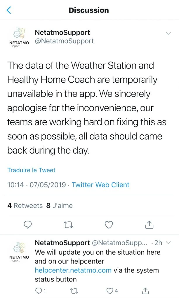 Netatmo temporarily unavailable