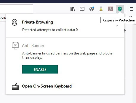 Plug in firefox de Kaspersky Total Security 2020