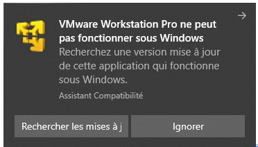 Comment faire fonctionner VMware Workstation et Windows 10 version 1903