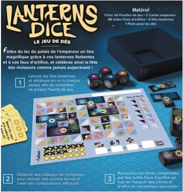 Test de Lanterns Dice de Chris Bryan chez Renegade Game Studios et Origames