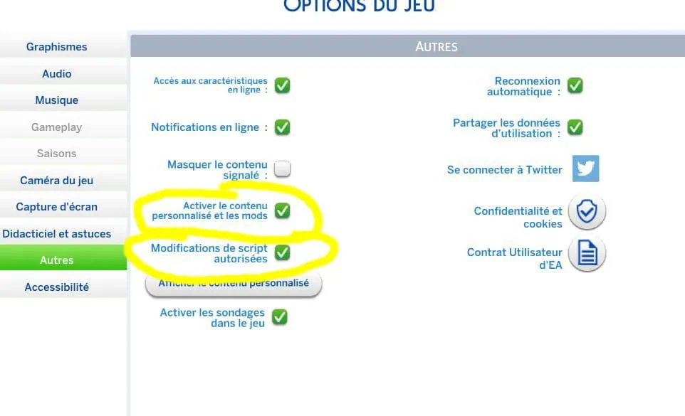 Activer autorisation mods sur Sims 4