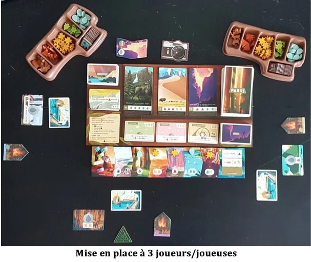 carte et jeton du jeu Parks de matagot