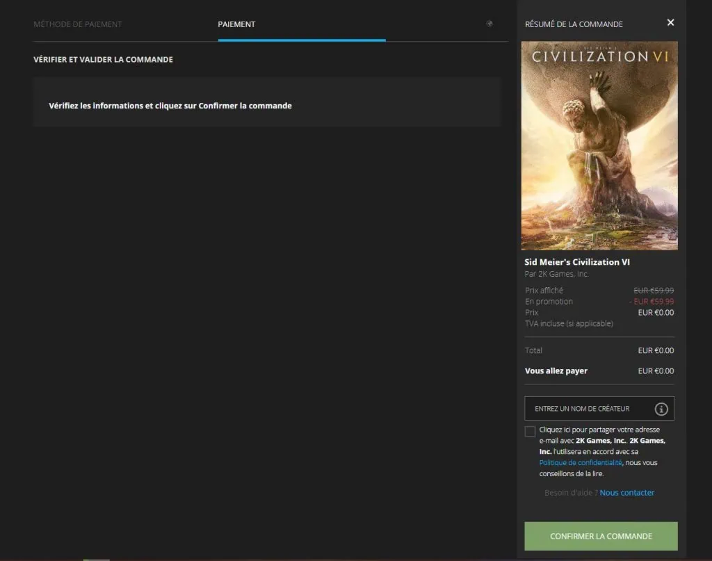 Sid Meier's Civilization VI gratuit sur Epic Games
