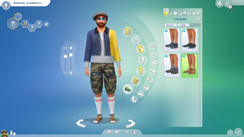 Choix de la tenue dans Sims 4 écologie