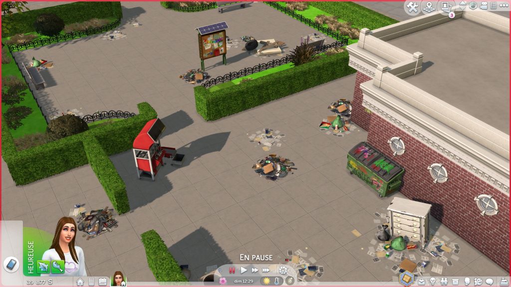 Des détritus à terre dans Sims 4 écologie