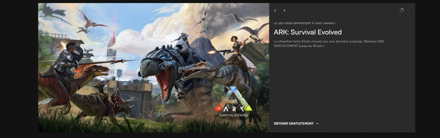 Ark Survival evolved gratuit epic games