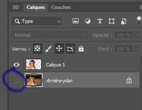 cacher calque dans photoshop cc
