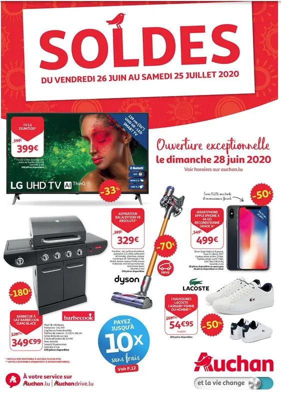 Flyer Soldes été 2020 Auchan Luxembourg