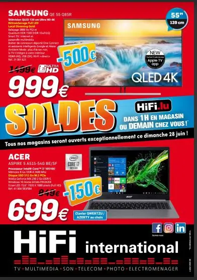 Flyer Soldes été 2020 Hifi International Luxembourg