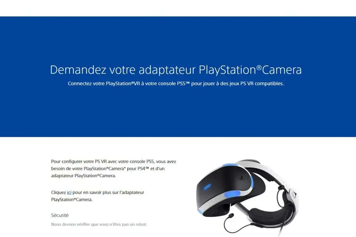 Demande adaptateur PSVR pour PS5
