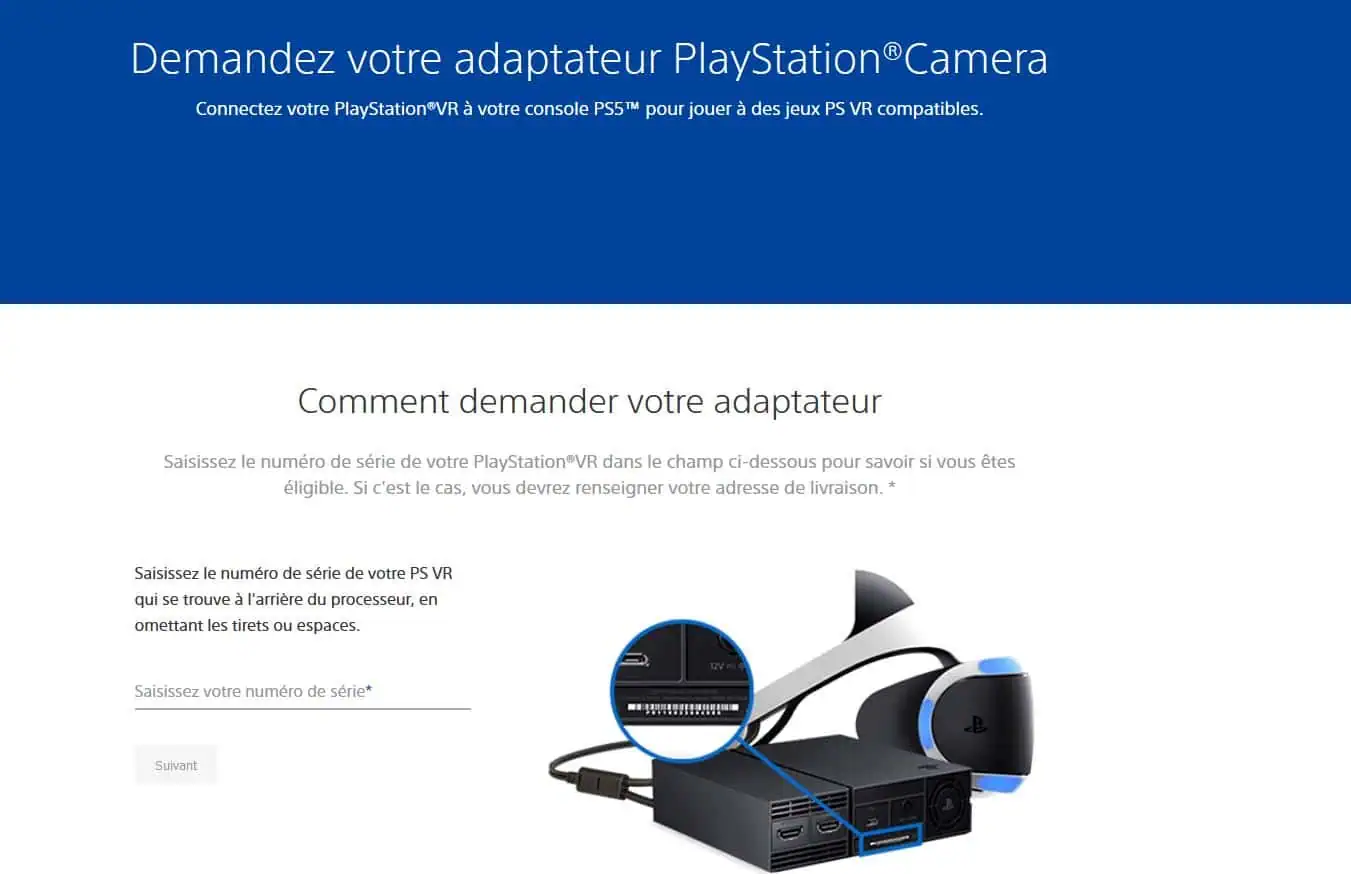 Comment avoir l'adaptateur PSVR pour la PS5