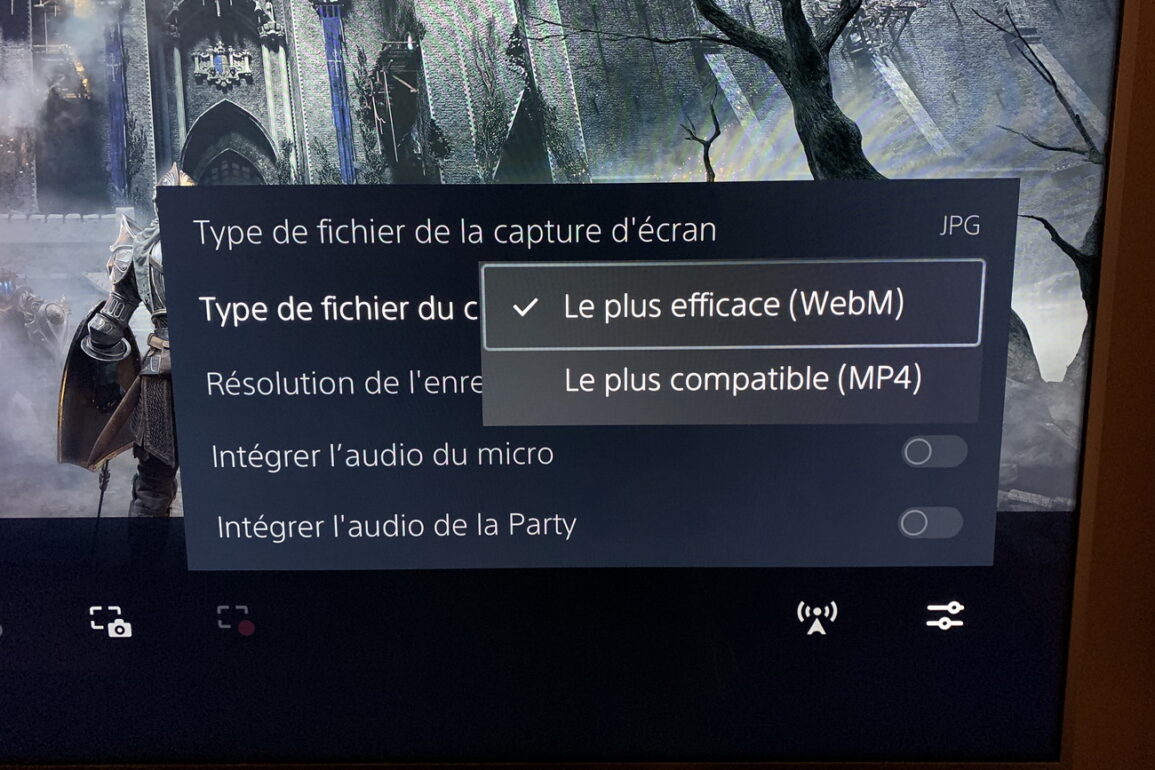Modifier WebM en MP4 sur PS5