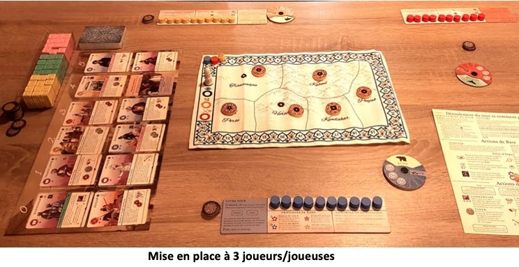 Plateau, jeton et carte du jeu Pax Pamir 2nde édition