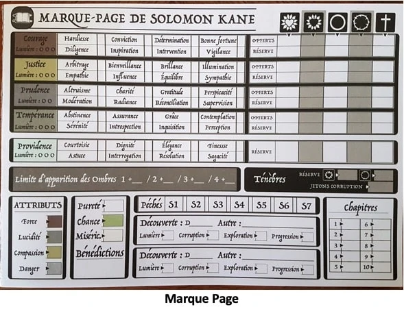 le marque page du jeu