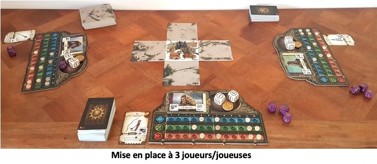 Plateau du jeu destinies pour 3 joueurs