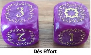 Les dés effort du jeu destinies