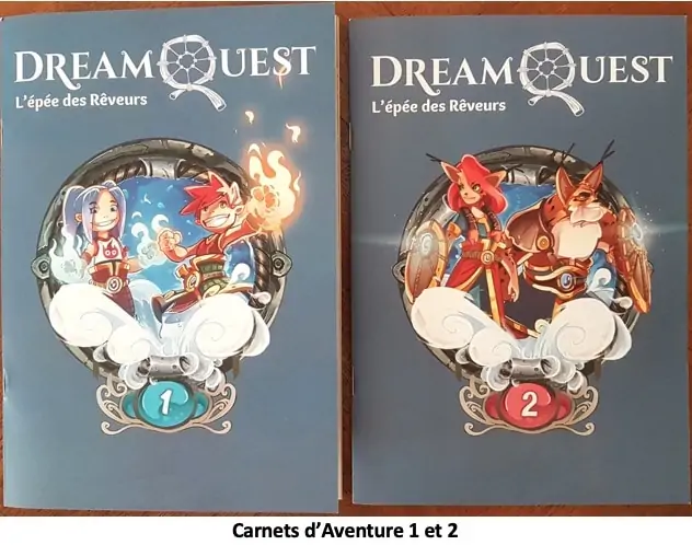 Couverture des carnets d'aventure 1 et 2 de DreamQuest Tome 1 L’Épée des Rêveurs