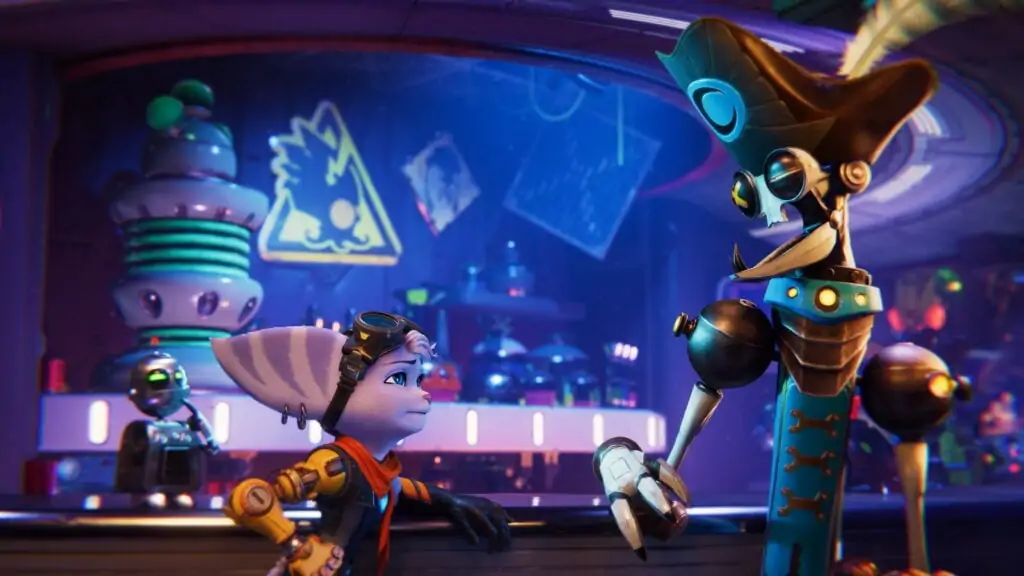 Discussion au bar dans Ratchet and Clank Rift Apart 