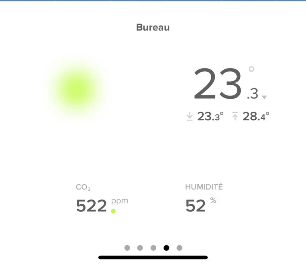 Baisse de température de 28.4 à 23.3 avec climatiseur thomson