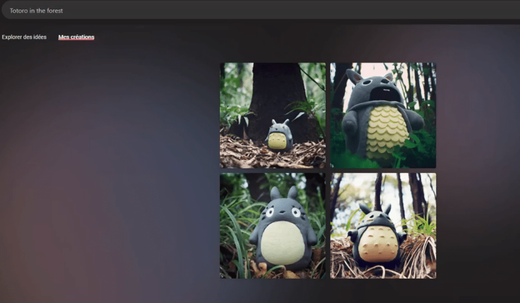 Génération Totoro Image creator Bing