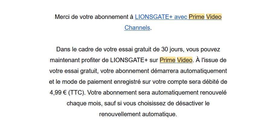 Lionsgate+ sur Prime Video