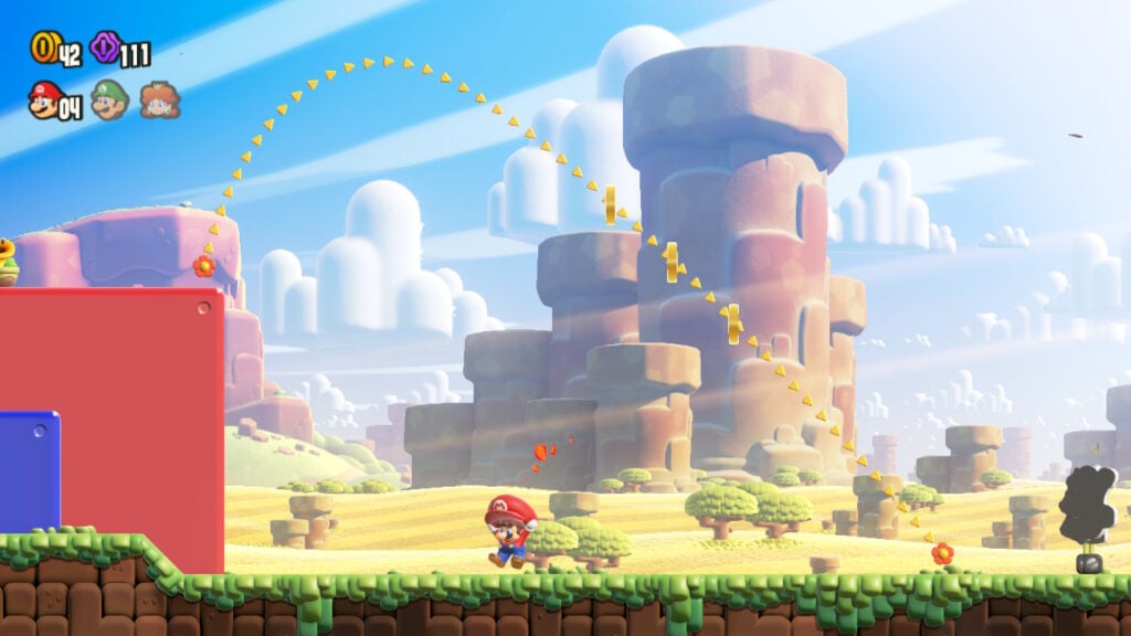 Mario utilise son chapeau en parachute 