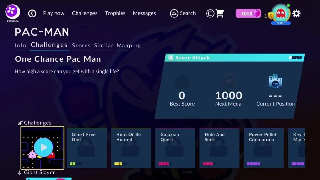 Pac-man daily challenge antstream PS5