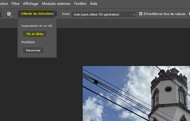 Tuto Photoshop supprimer les fils électriques en 1 clic