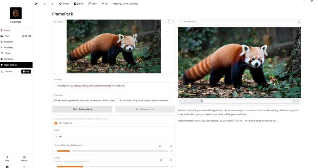 Comment transformer une image en vidéo avec FramePack et Pinokio