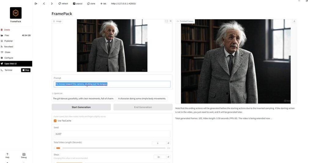 Comment transformer une image en vidéo avec FramePack et Pinokio