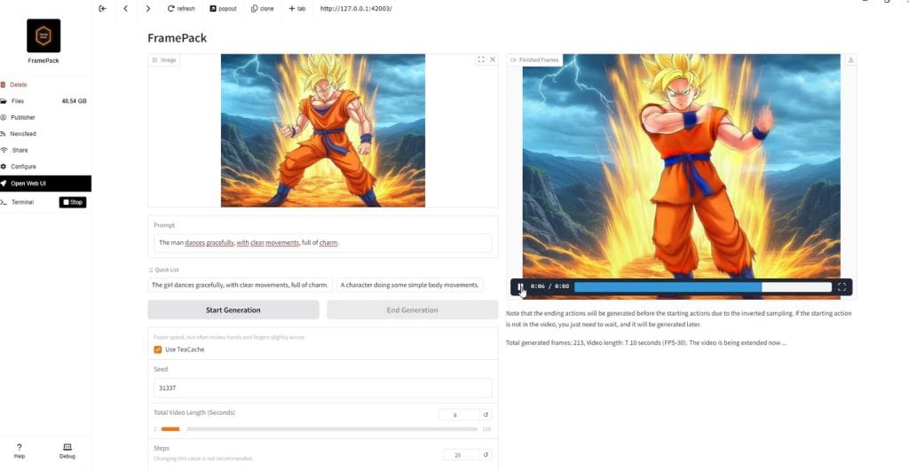 Comment transformer une image en vidéo avec FramePack et Pinokio