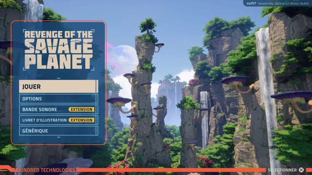 Revenge of the Savage Planet menu