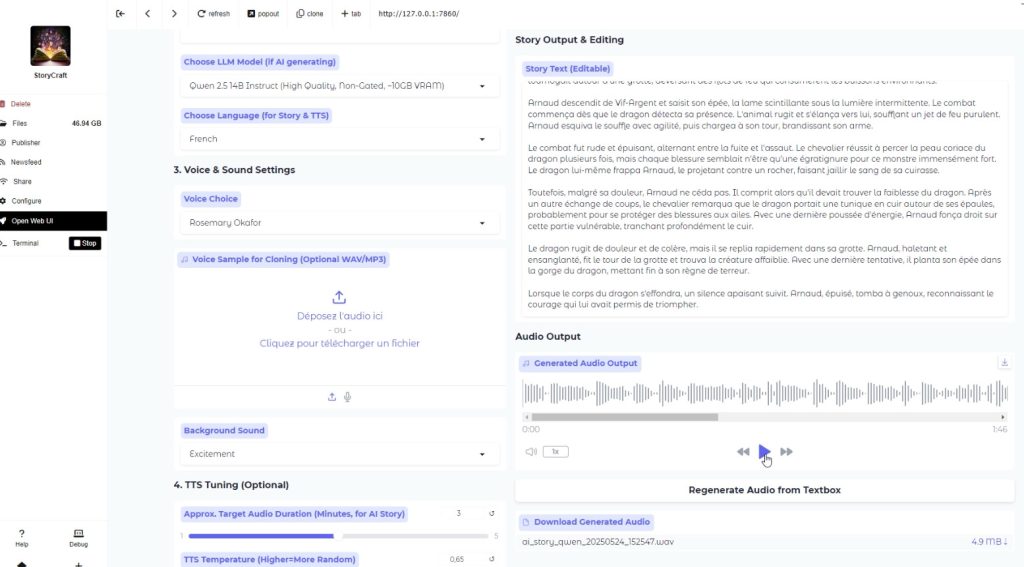 StoryCraft AI sans clonage de voix