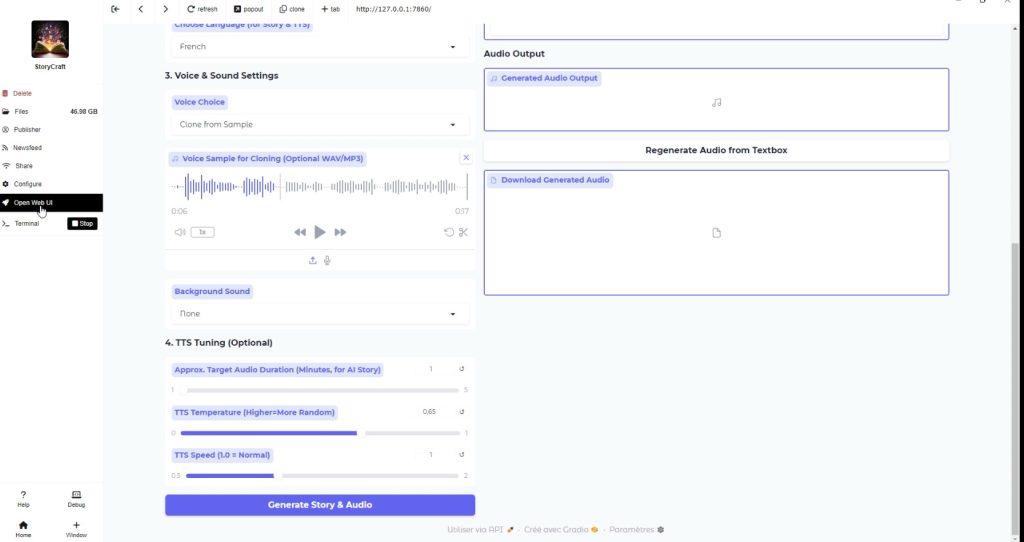 StoryCraft AI avec clonage de voix