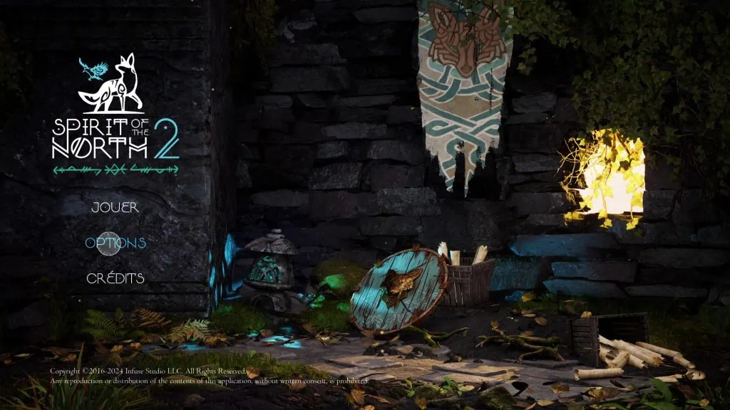 Spirit of the North 2 menu du jeu