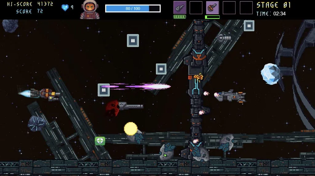 Astro Burn : Un shooter rétro inspiré avec un chat pilote