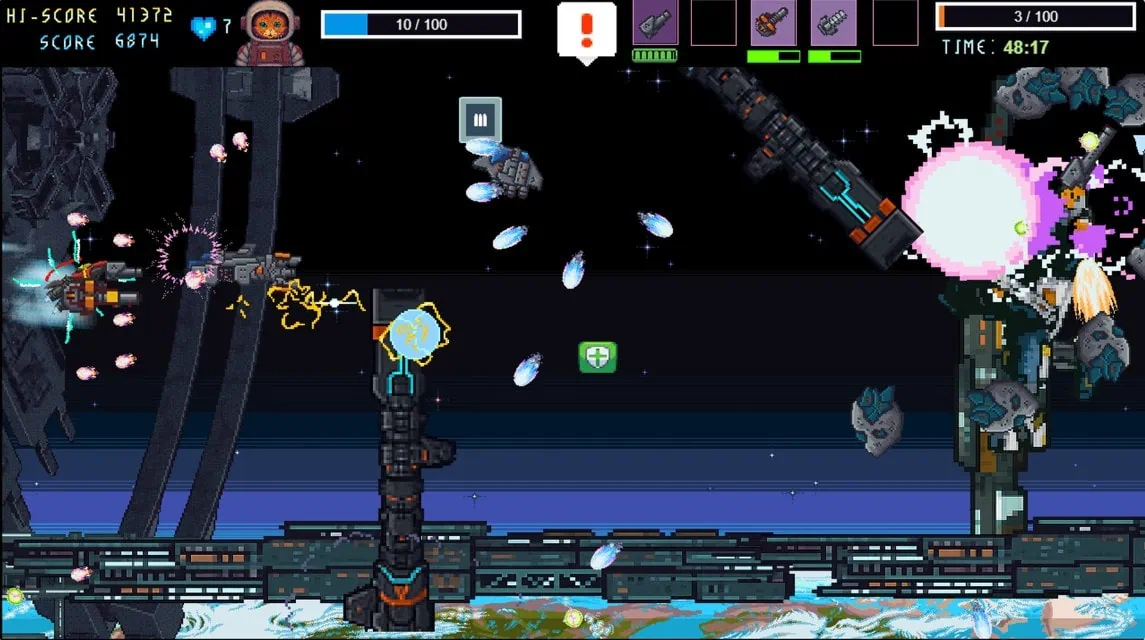 Astro Burn : Un shooter rétro inspiré avec un chat pilote